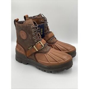 Polo Ralph Lauren Men's Oslo High BT WP 11721 Brown Leather Waterproof Boots 9D